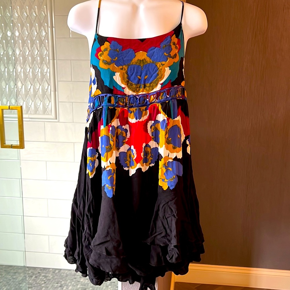 Black and floral Free People sundress. XS